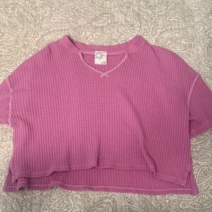 Purple Waffle Knit Crop Top
